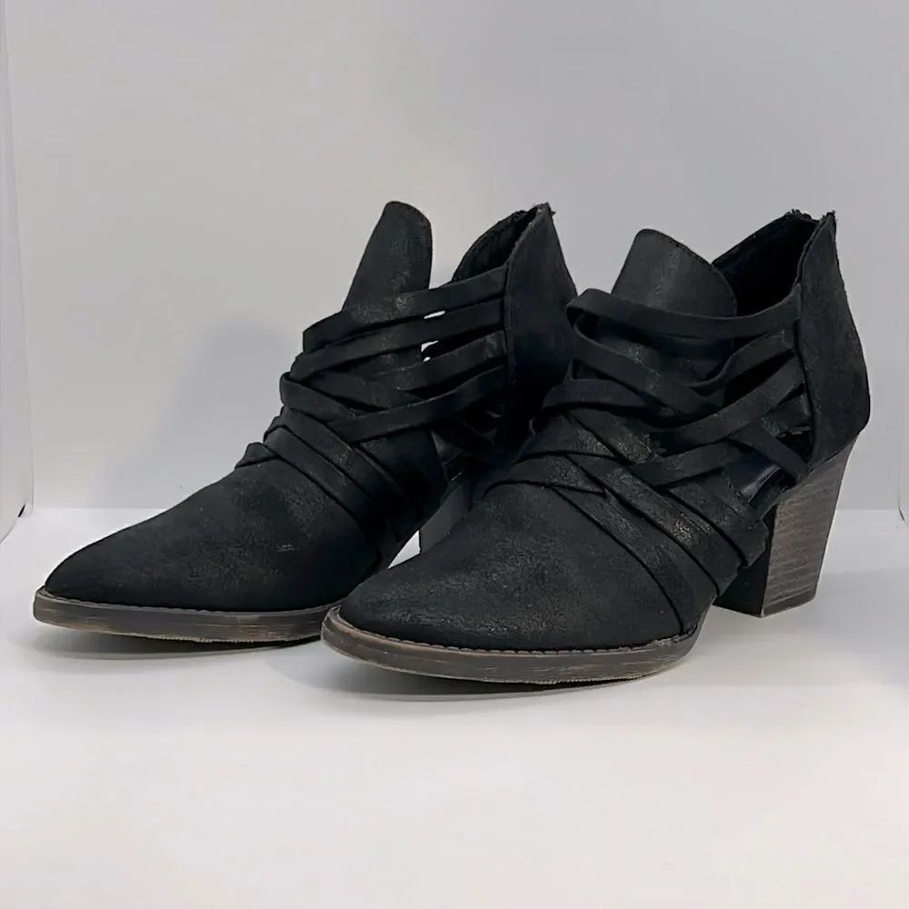 Super Cute Black High Heel Booties By Fergalicious. Size 7.